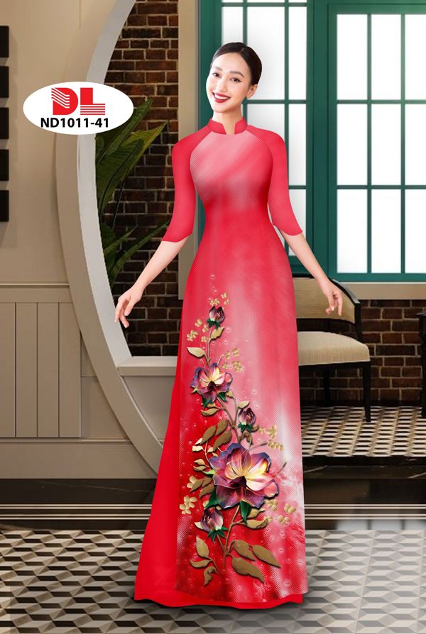 Vải Áo Dài Hoa In 3D AD ND1011 10
